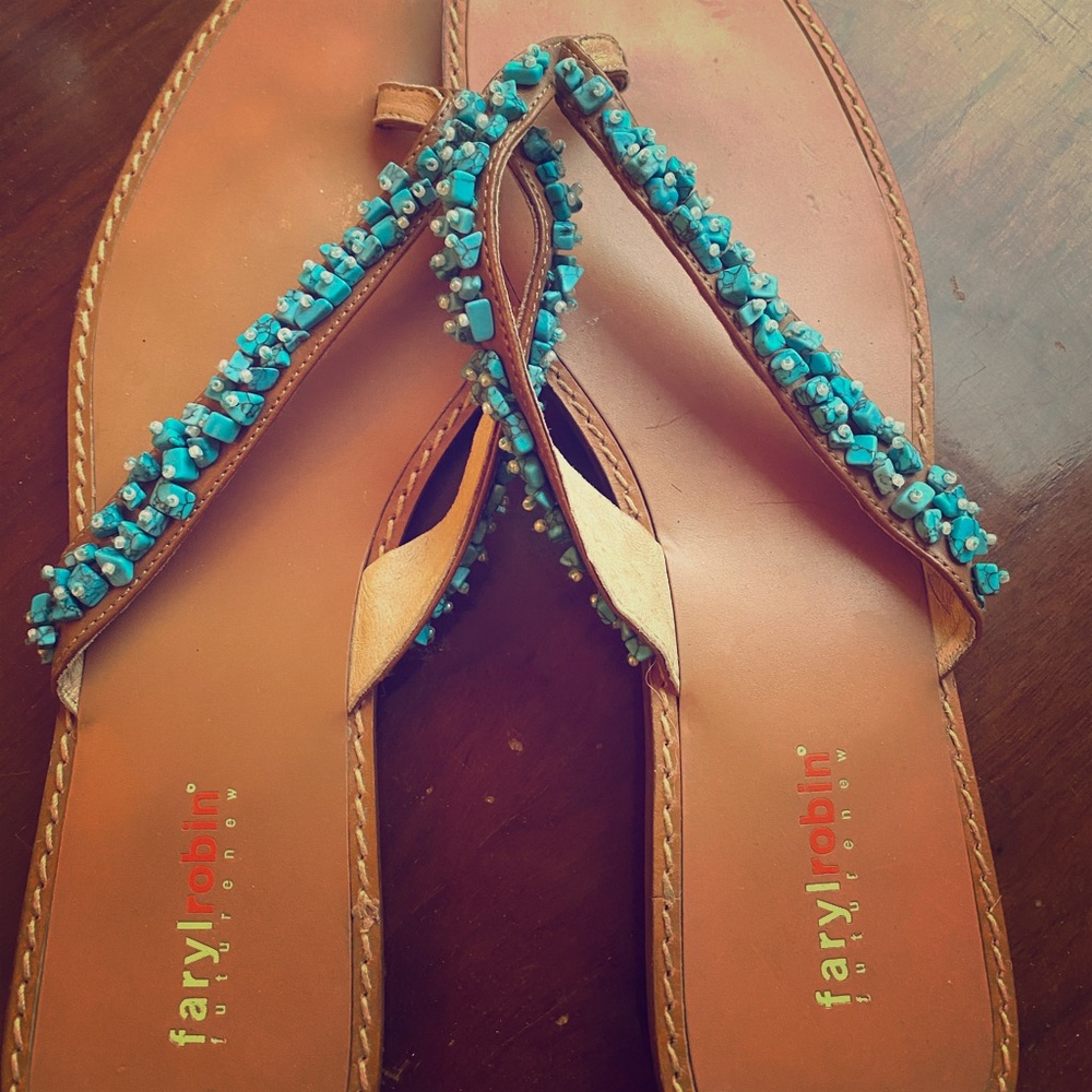 Farylrobin beaded sandals